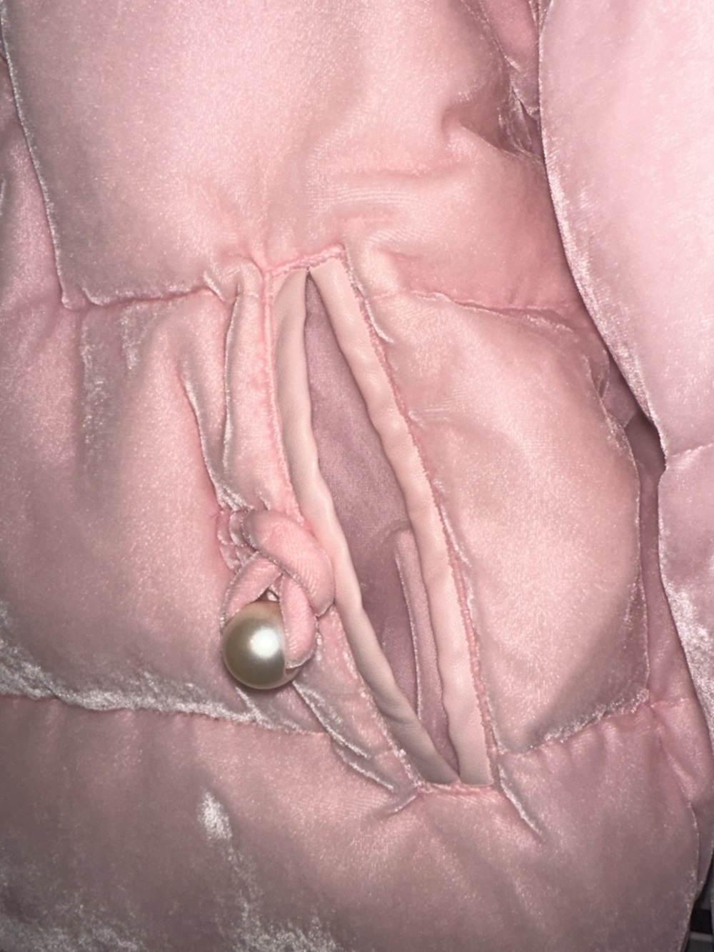 Baby Pink Puffer Jacket with Faux Fur Trim - Picture 4 of 5